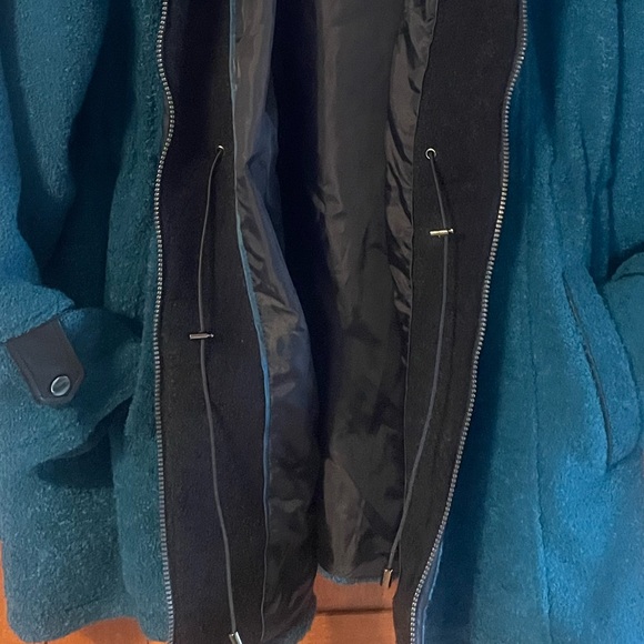 Catherine’s Plus Sz 5X (32/34) NWT Teal Sherpa Fleece Coat - Picture 6 of 7